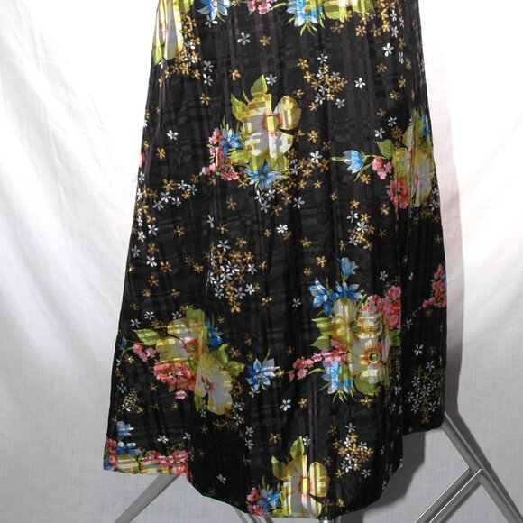 Maxi DRESS Sleeveless Lined Floral Party Cottage Core Vintage 70s 80s Sz XS - Picture 3 of 8